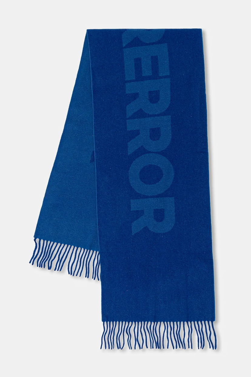 Шарф ADER ERROR Muffler ERROR Logo Patterned Woolen Scarf Синій | BO01FWAC0402BL