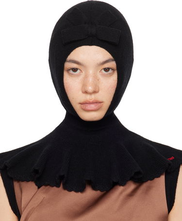 Капелюх SHUSHU/TONG SHUSHU/TONG Knit Cape Balaclava with Bow чорний | MWDDAC01 RTI068, 0