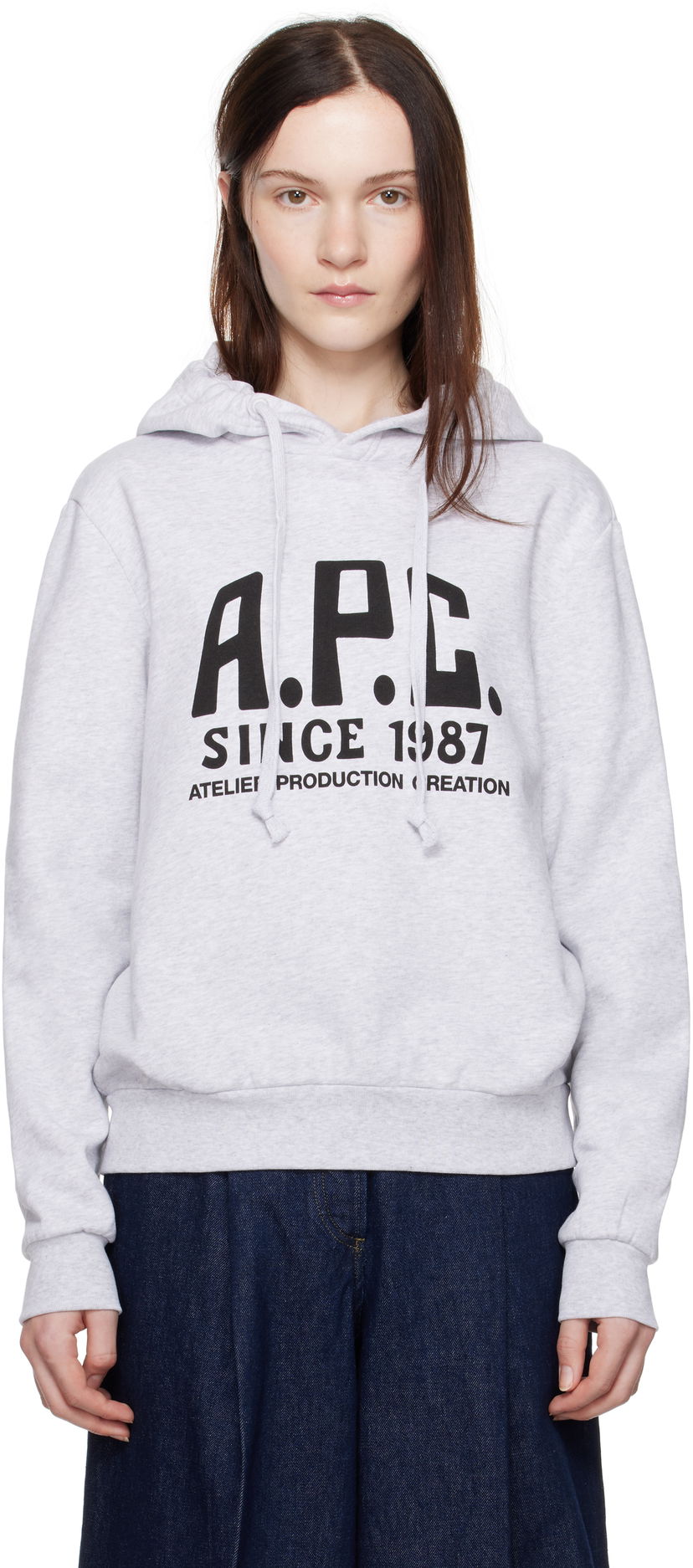 Світшоти A.P.C. Print Label Hoodie Сірий | COHBV-M27955