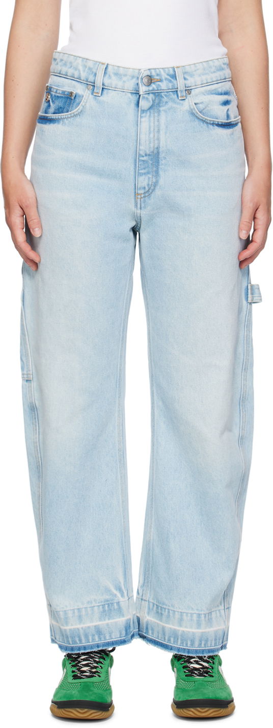 Джинси Stella McCartney Stella McCartney Wide-Leg Mid-Rise Jeans Синій | 6D02433SPH62