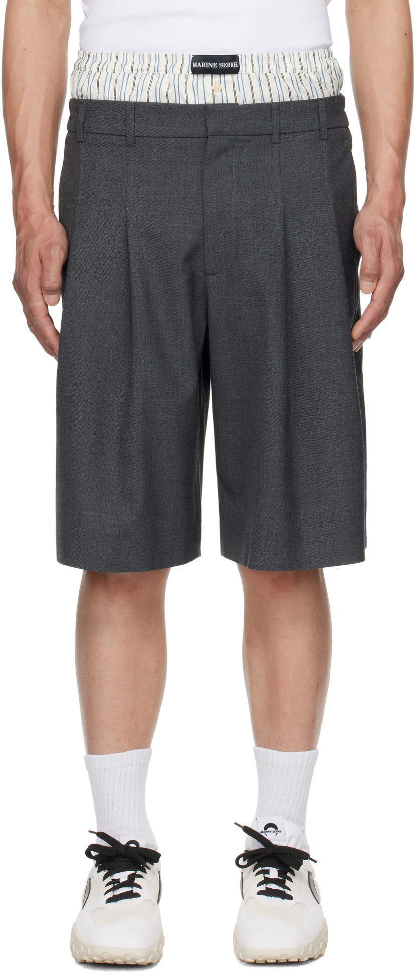 Шорти Marine Serre Marine Serre Regenerated Tailoring Shorts Сірий | MSH010A DWOV0057
