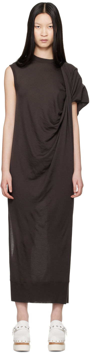 плаття Stella McCartney Stella McCartney Asymmetric Draped Maxi Dress Коричневий | 6K08153S2500