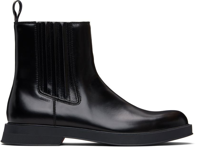 Кросівки та взуття BOSS Hugo Embossed-Logo Chelsea Boots чорний | 50552567