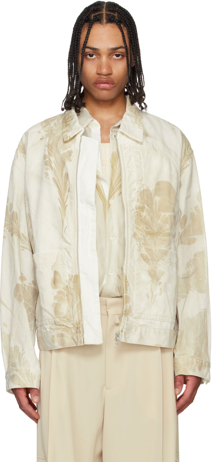 Куртка бомбер Dries Van Noten Dries Van Noten Printed Jacket бежевий | 251-020550-1556