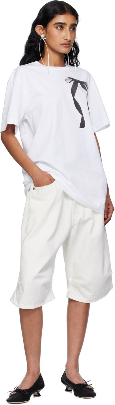 Футболка Simone Rocha Simone Rocha Ribbon Bow Tail T-shirt білий | 5195P55-W 0569, 3