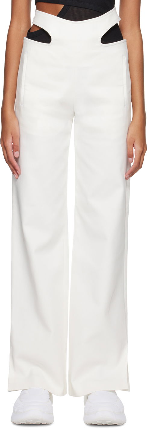 Штани Dion Lee Dion Lee Y-Front Buckle Trousers білий | C2099R23