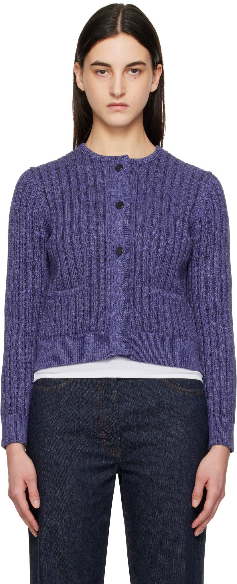 Cветр JW Anderson JW Anderson Cropped Buttoned Cardigan Фіолетовий | KW1356-YN0410