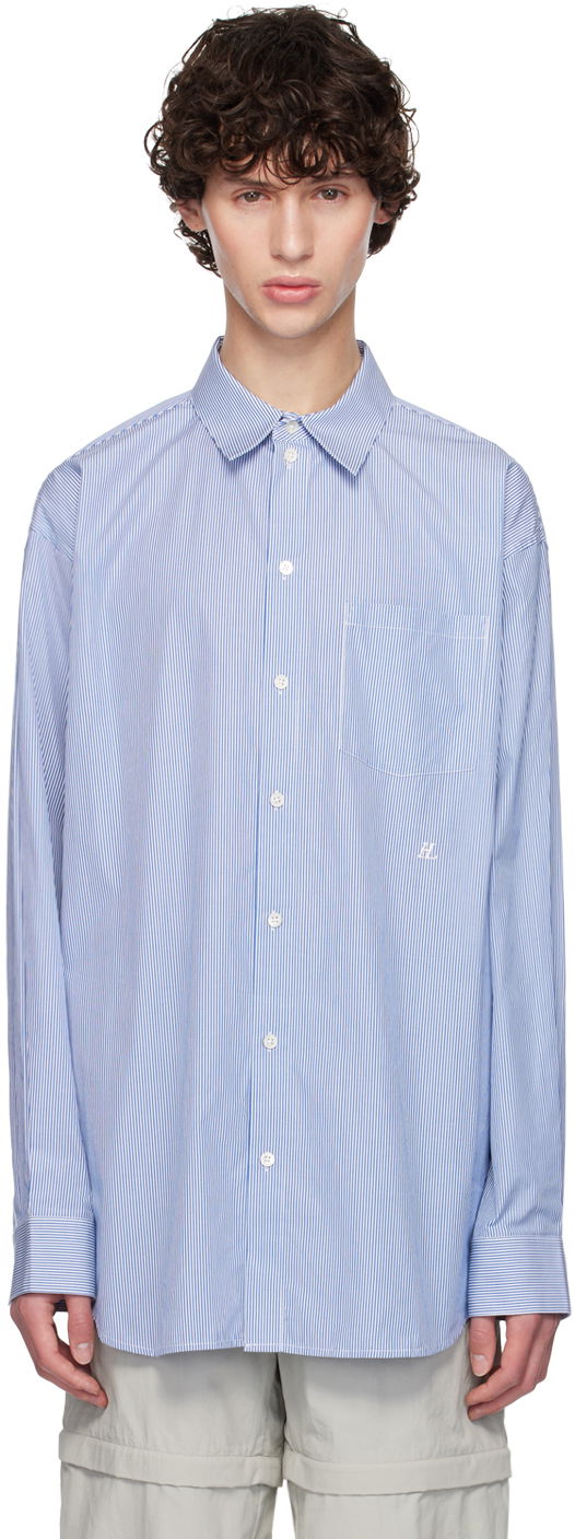Сорочка Helmut Lang Helmut Lang Oversized Striped Shirt Синій | O05HM599
