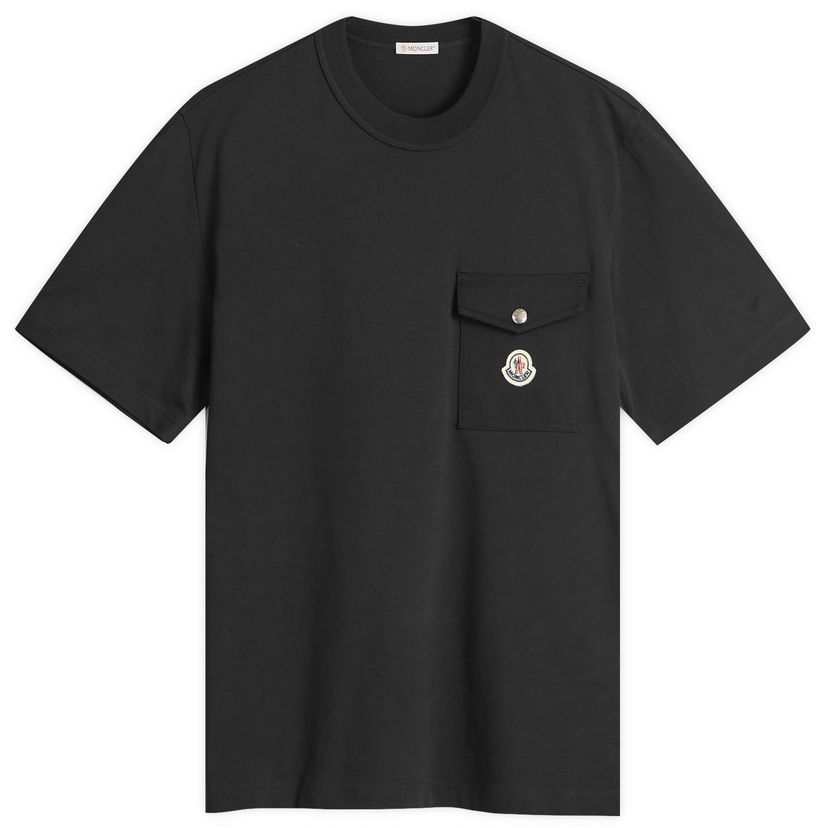 Футболка Moncler Men's Heavy Cotton Pocket T-Shirt, Size Small, Moncler чорний | 8C000-32-89AVF-999