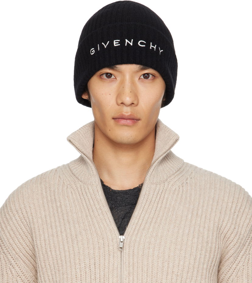 Шапка Givenchy Givenchy 4G Embroidered Beanie чорний | 710003974001-U7927