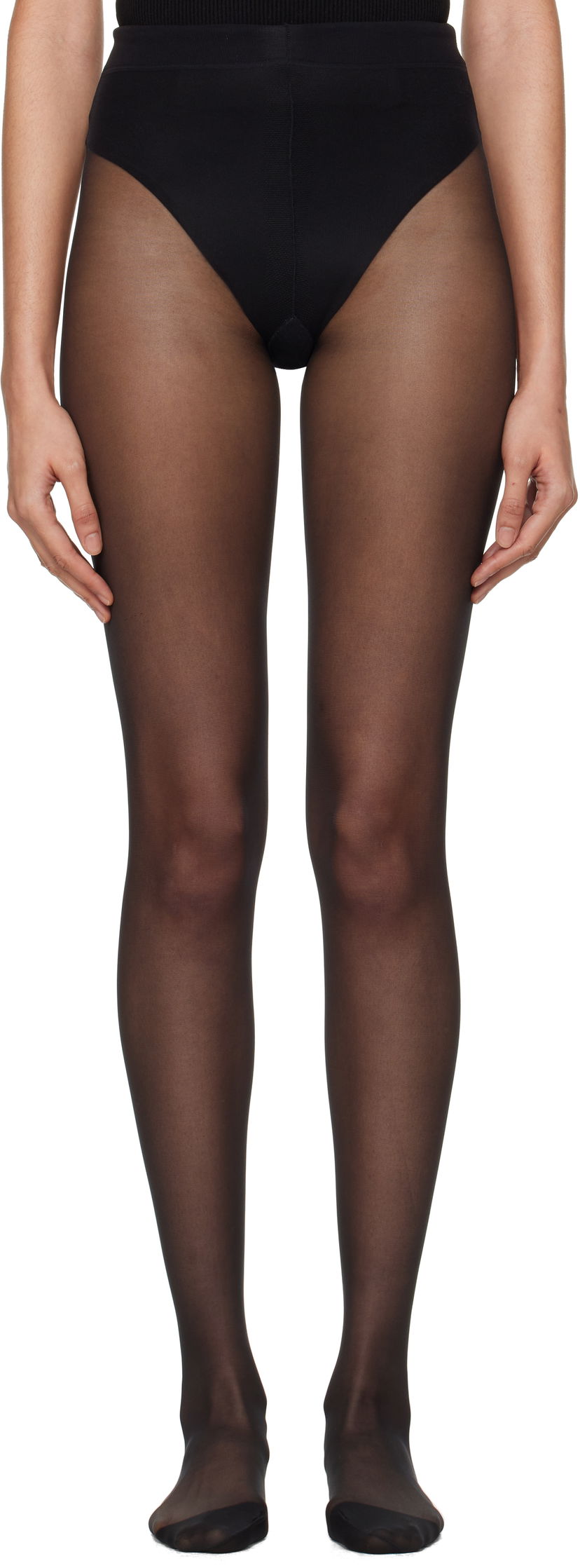 Шкарпетки Dolce & Gabbana Sheer Tights With Logo чорний | O4A33T ON02S