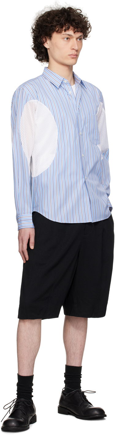 Сорочка Comme des Garçons Broad Stripe x Polyester Mesh Shirt Синій | DO-B025-051, 3