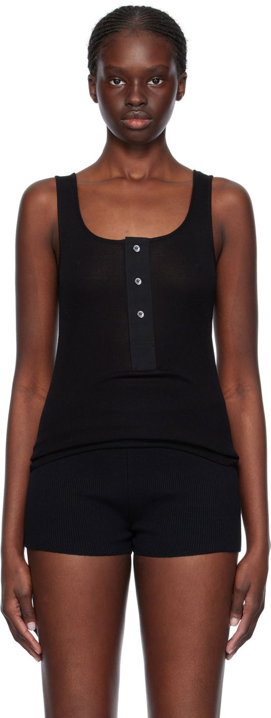 Безрукавка AMI Paris Button Tank Top чорний | FTK034.JE0055