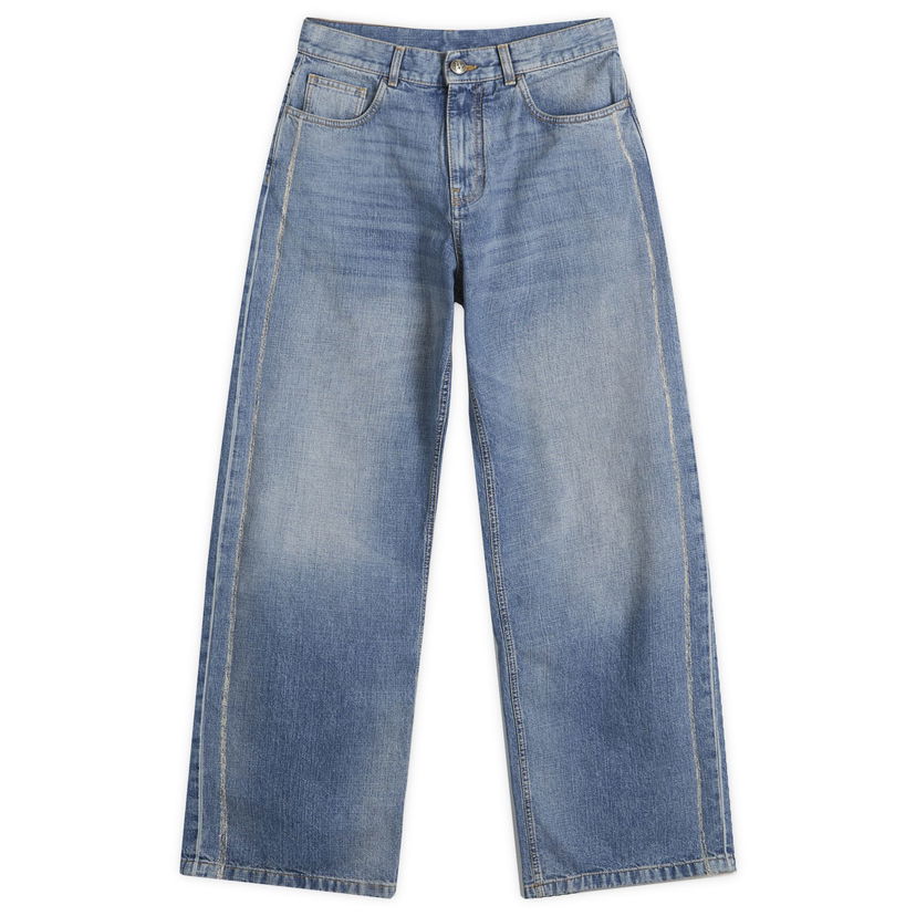 Джинси Palm Angels Palm Angels Loose Fit Jeans 28" Синій | PMYA049S25DEN0024040