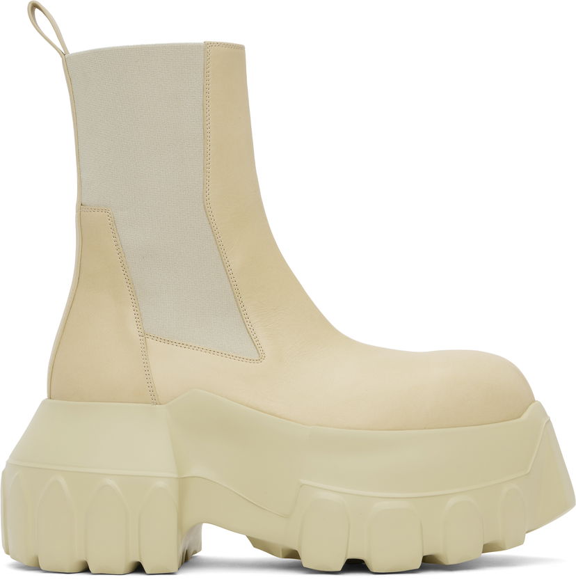 Кросівки та взуття Rick Owens Rick Owens Hollywood Beatle Mega Tractor Chelsea Boots бежевий | RR01E5860 LCH