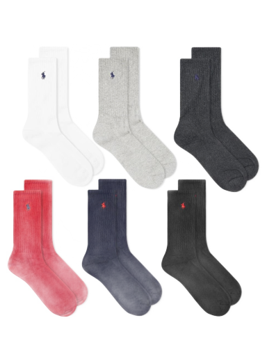 Шкарпетки Polo by Ralph Lauren Cotton Crew Sock - 6 Pack Різнокольоровий | 449824809003