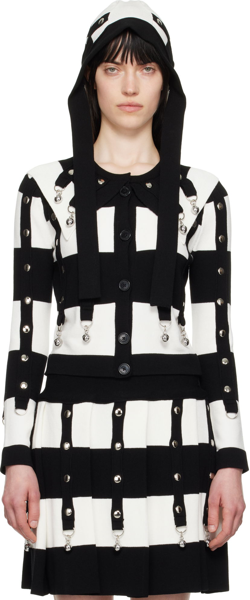 Спідниця Chopova Lowena Chopova Lowena Kip Checkered Cardigan with Bells чорний | 5233