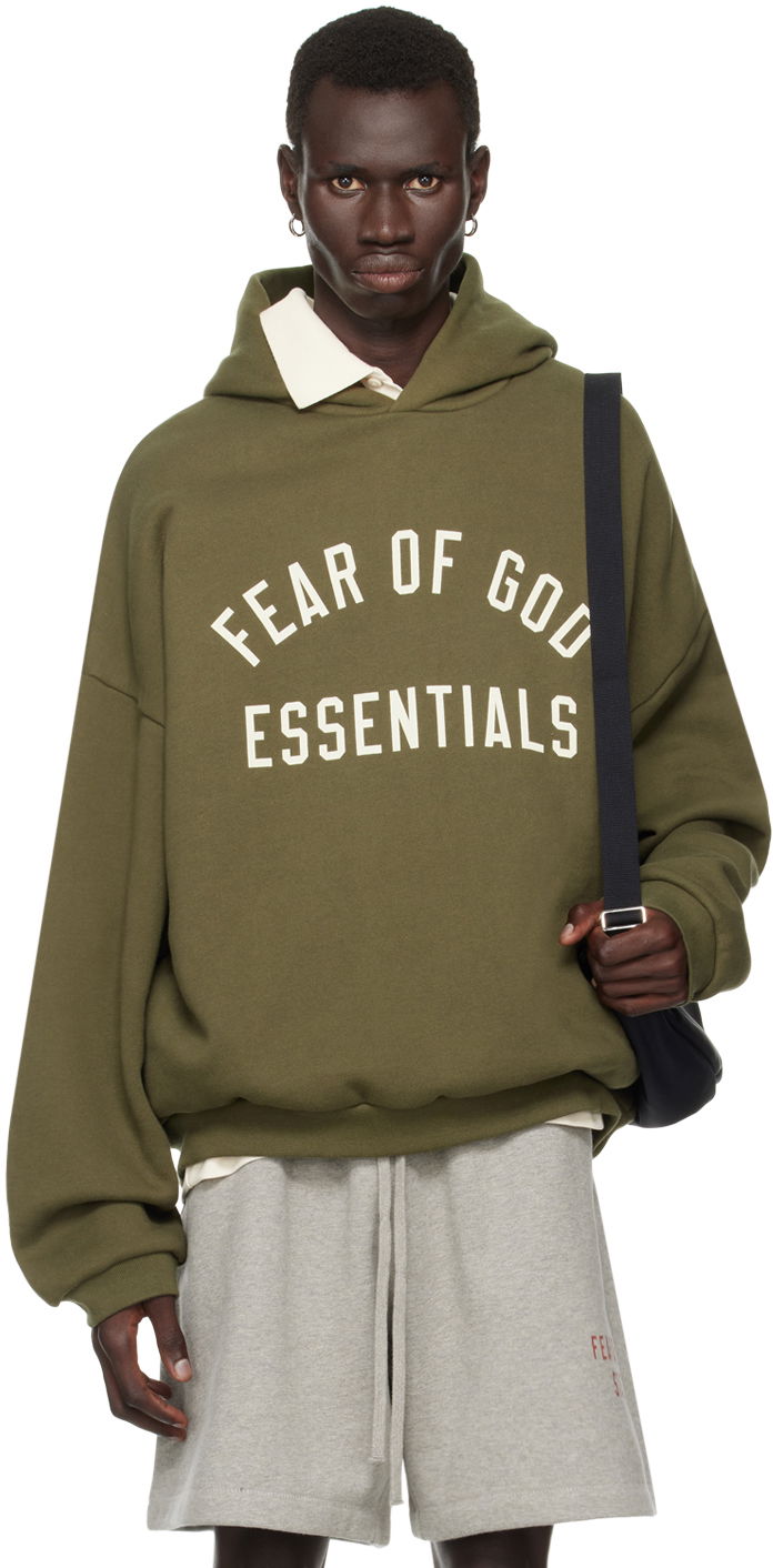 Світшоти Fear of God Essentials Logo Printed Hoodie Зелений | 192BT246255F