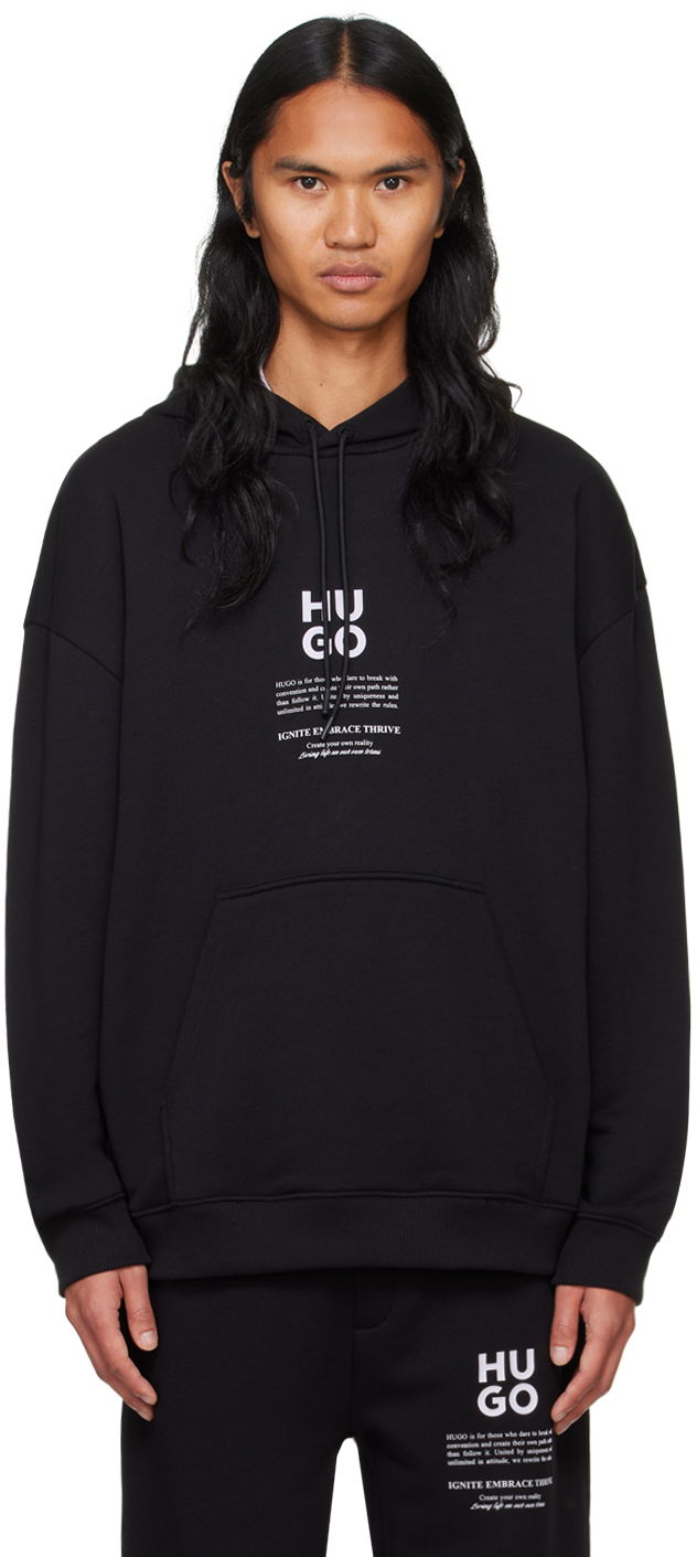 Світшоти BOSS Hoodie With Logo Print чорний | 50521288