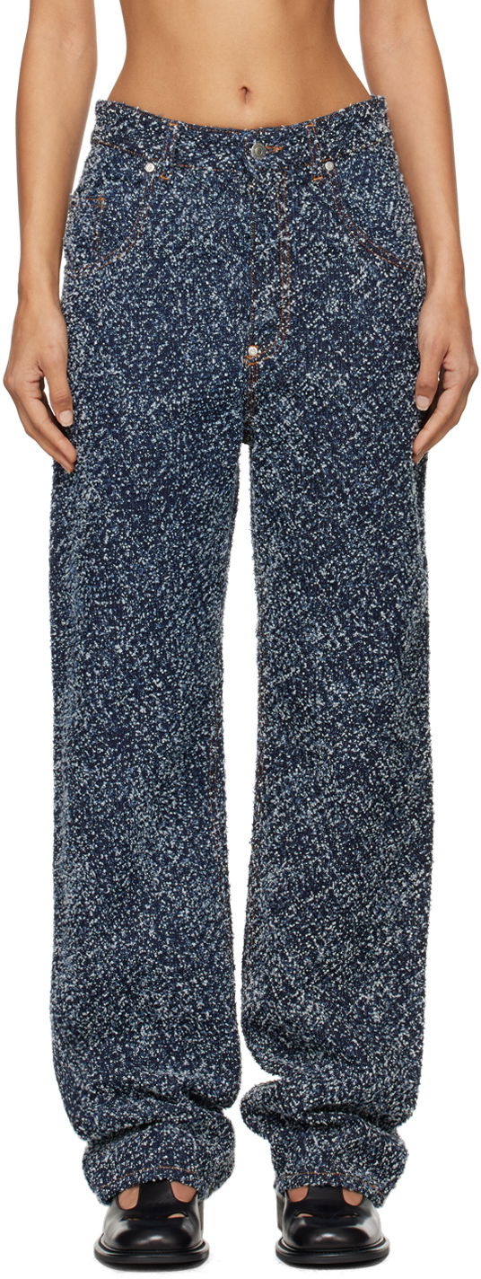 Джинси Stella McCartney Stella McCartney High-Rise Bouclé Jeans Синій | 6D03363SPH99