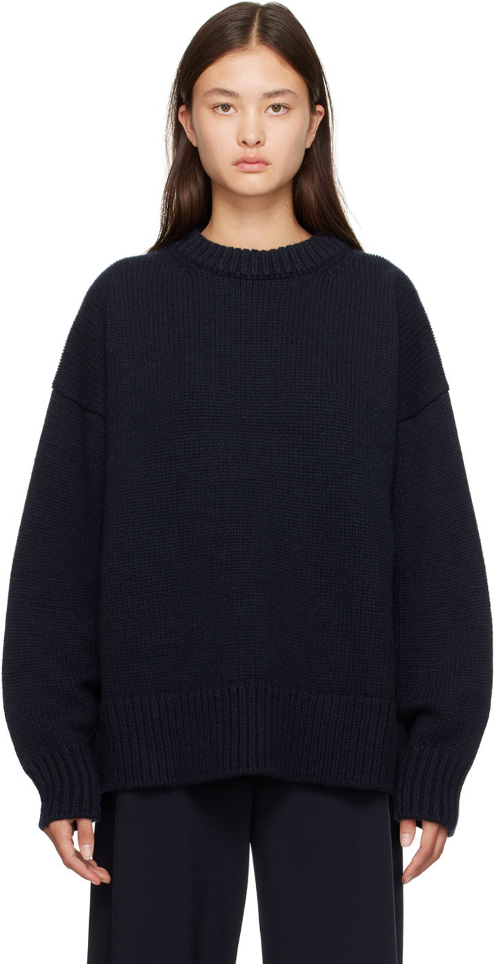 Cветр The Row Ophelia Knitted Sweater Синій | 325-Y184