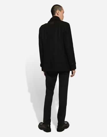 Пальто Dolce & Gabbana Dolce & Gabbana Double-breasted Wool-blend Pea Coat чорний | G046UTHUMT8N0000, 2