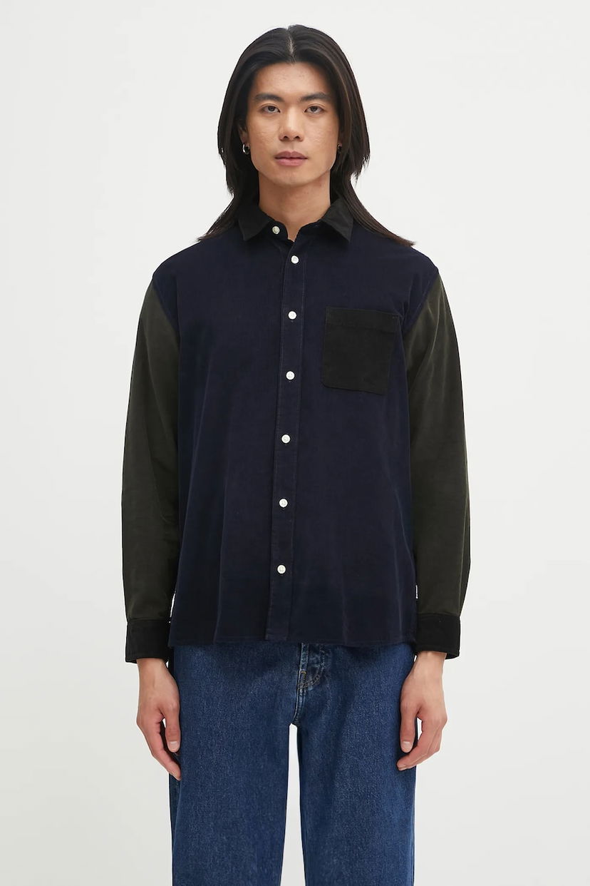 Сорочка Barbour Barbour Patchwork OS Cord Shirt, Regular Fit темно-синій | MSH5688MI32
