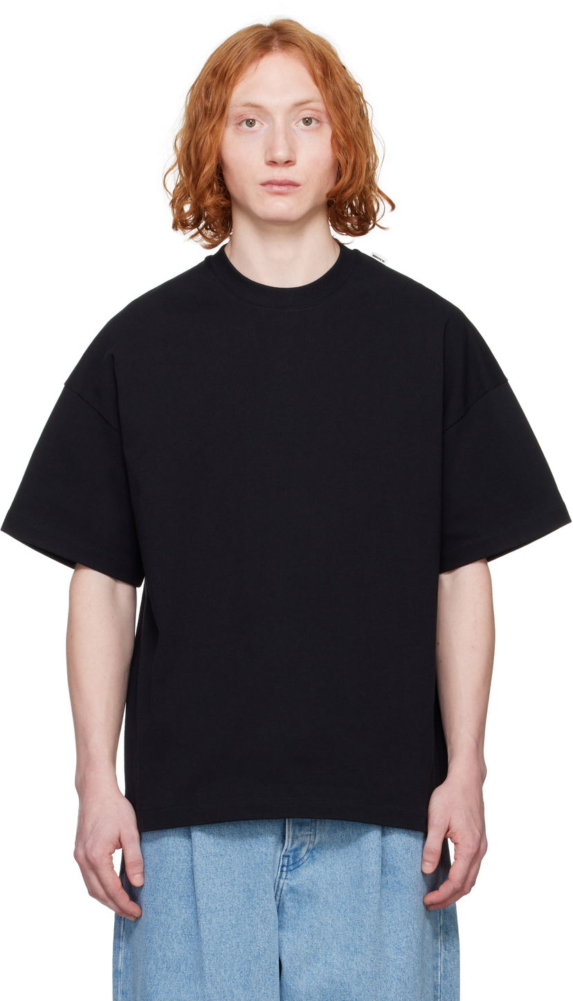 Футболка Jil Sander Jil Sander Logo Flag Shoulder T-Shirt чорний | J22GC0195_J20244