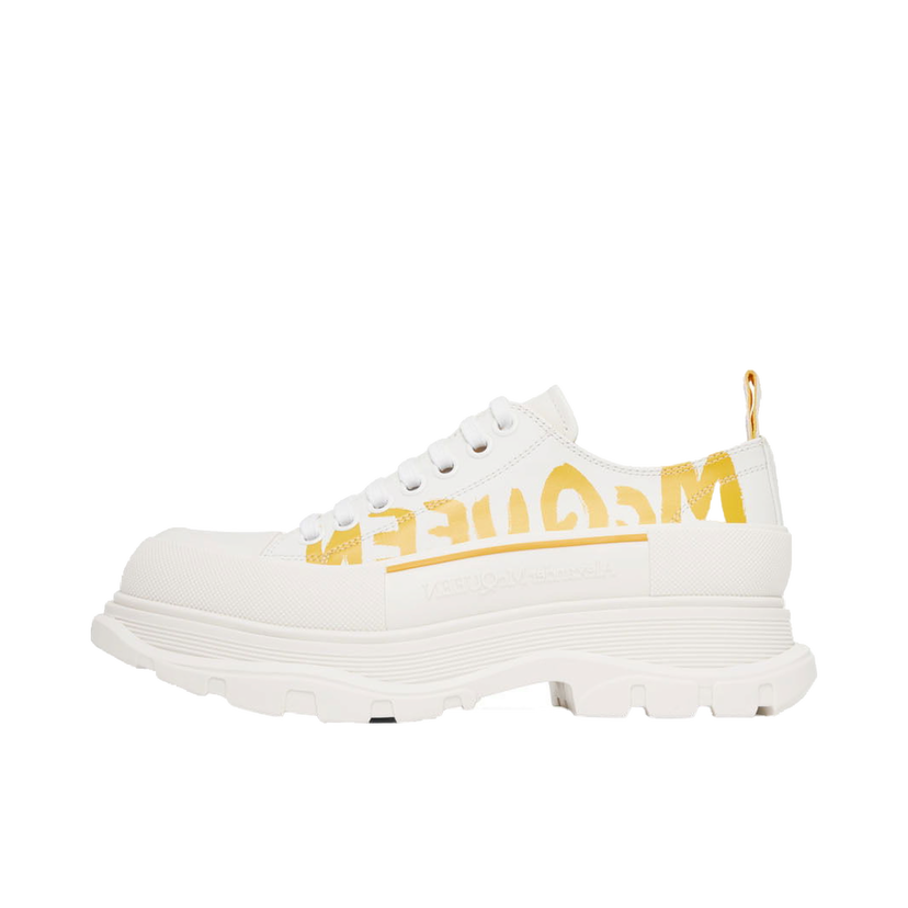 Кросівки та взуття Alexander McQueen Graffiti Tread Slick Low-Top Sneakers білий | 711108WIAT6
