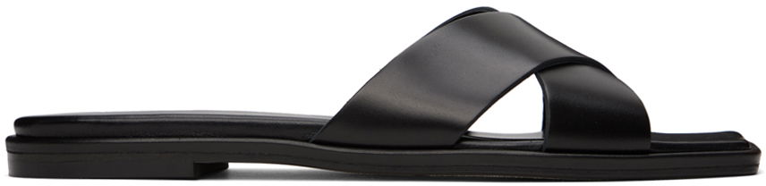 Аксесуари Aeyde Aeyde Sonia Leather Crisscross Slide Sandals чорний | A11-FS-BRNS08FL62-SS24-800-001, 0
