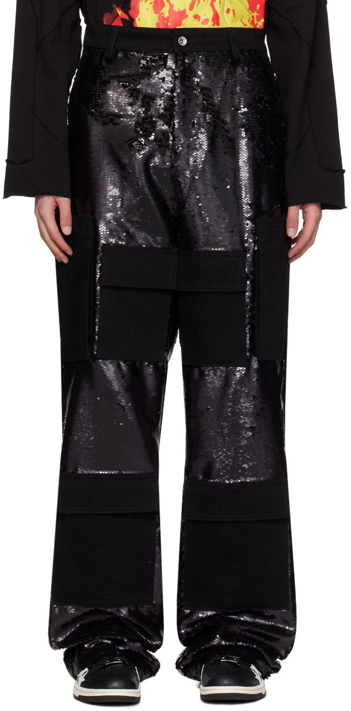Штани карго Who Decides War Sequin Pocket Cargo Pants чорний | 1120940002SS24