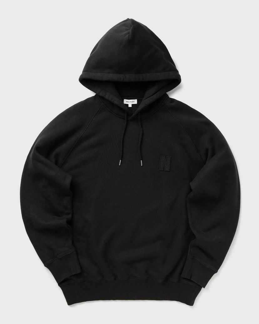 Світшоти NORSE PROJECTS Marten Relaxed Organic Raglan N Patch Hoodie чорний | N20-1368-9999
