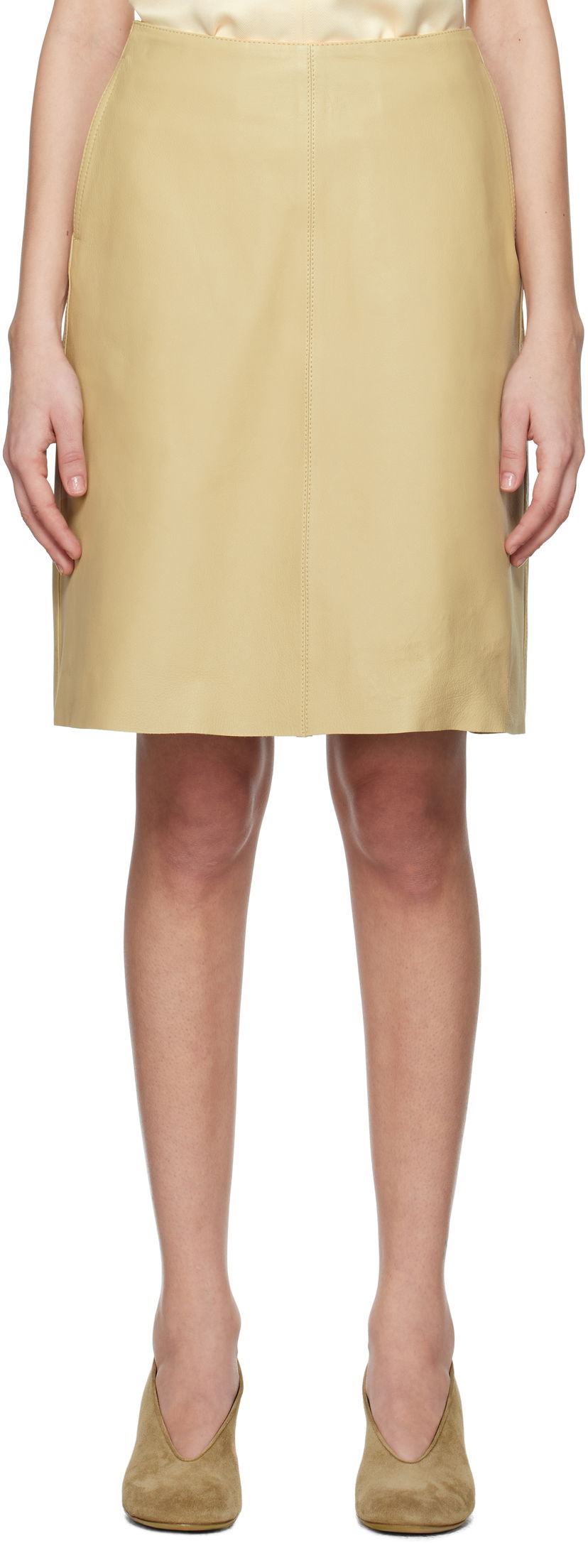 Спідниця TOTEME TOTEME A-Line Leather Miniskirt Жовтий | 251-WRB4456-LE0128