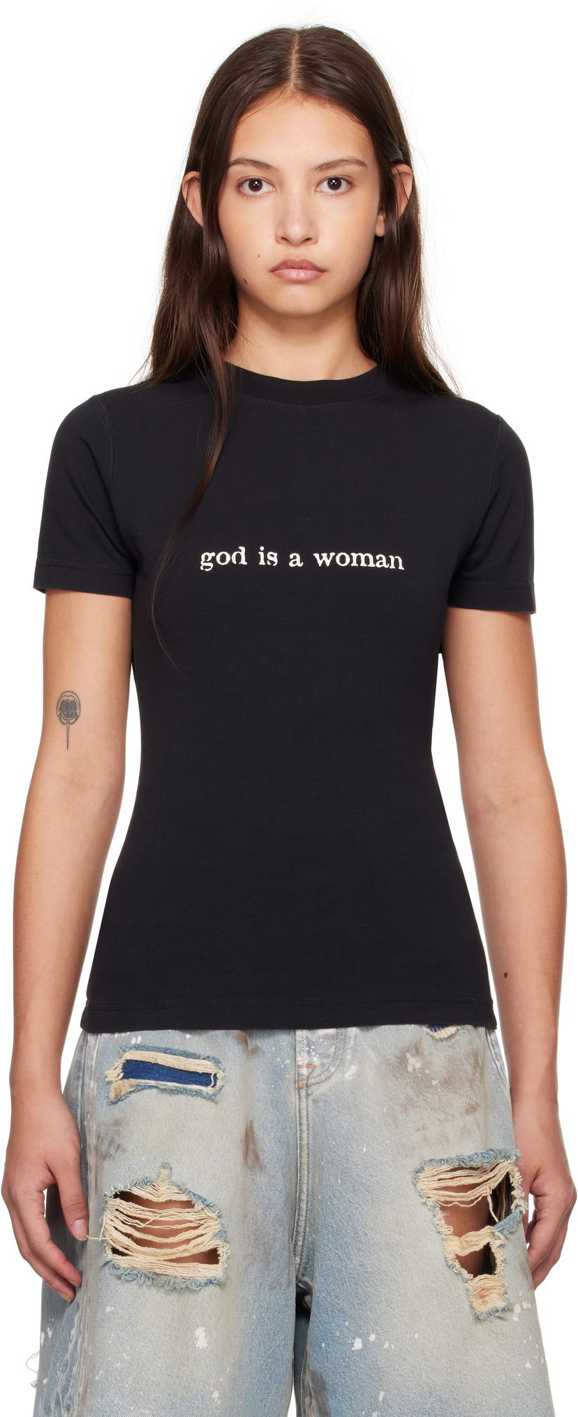 Футболка VETEMENTS 'God Is A Woman' Fitted T-Shirt чорний | WA66TR620B
