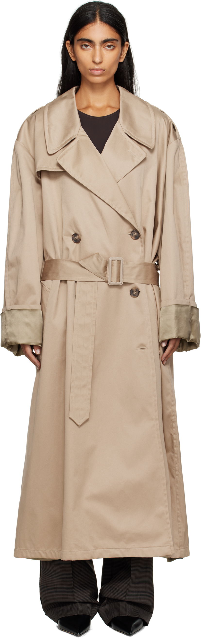 Тренчкот Maison Margiela MM6 Maison Margiela Cotton Trench Coat бежевий | S52AH0081 M35368