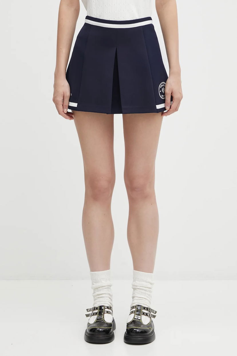 Спідниця Sporty & Rich Sporty & Rich Eden Crest Embroidered Mila Pleated Mini Skirt темно-синій | SK01160666BL107