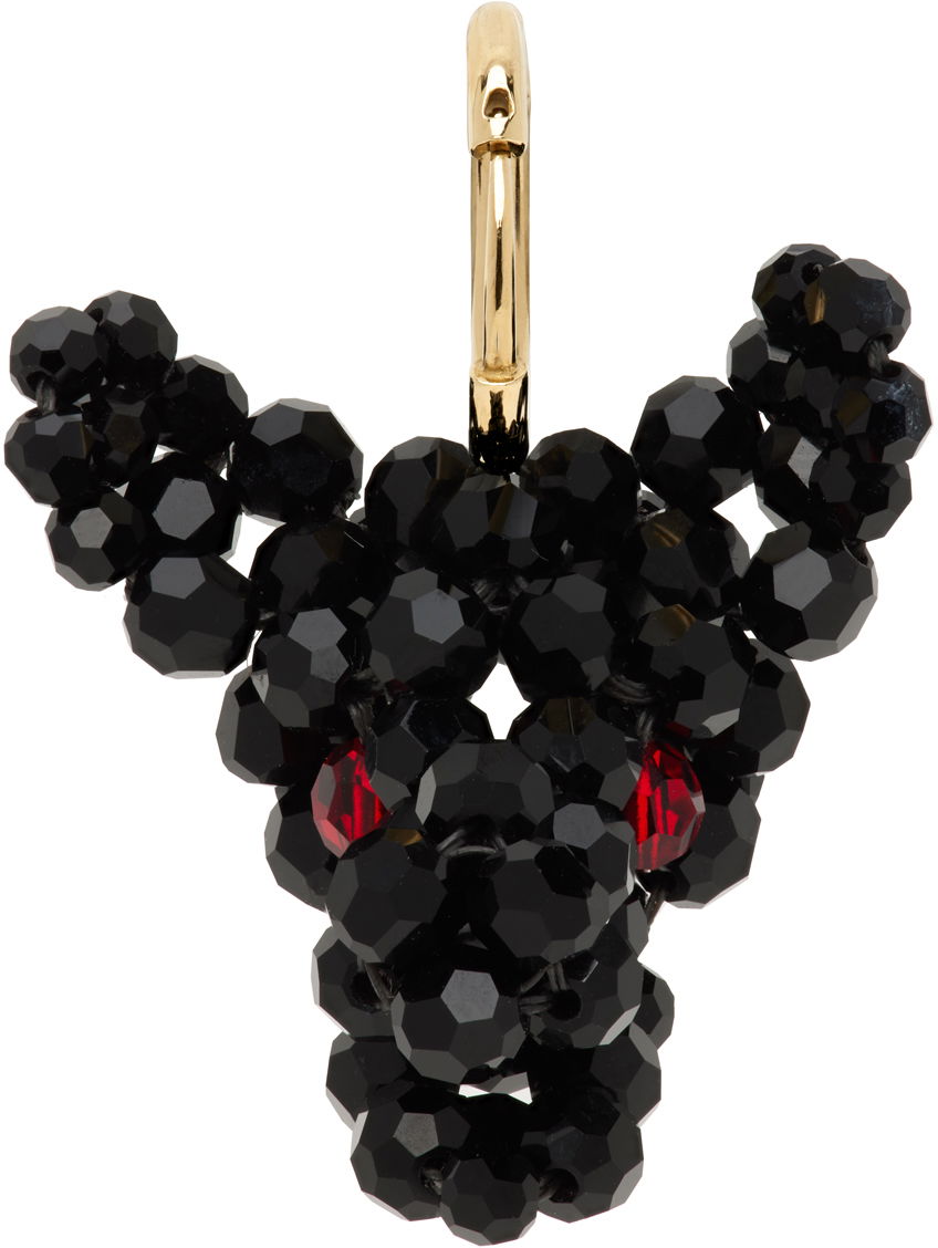 Сережки Simone Rocha Simone Rocha Beaded Creature Single Earring чорний | ERG511 0903, 0