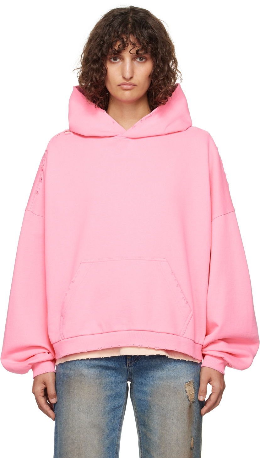 Світшоти We11done Monster Pony Distressed Hoodie Рожевий | WD-TH3-24-828-U-PK