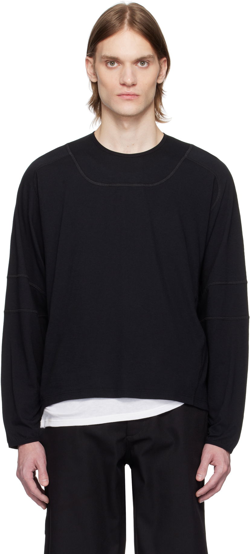 Cветр GR10K GR10K Light Interlock Long Sleeve T-Shirt чорний | BG823124CO
