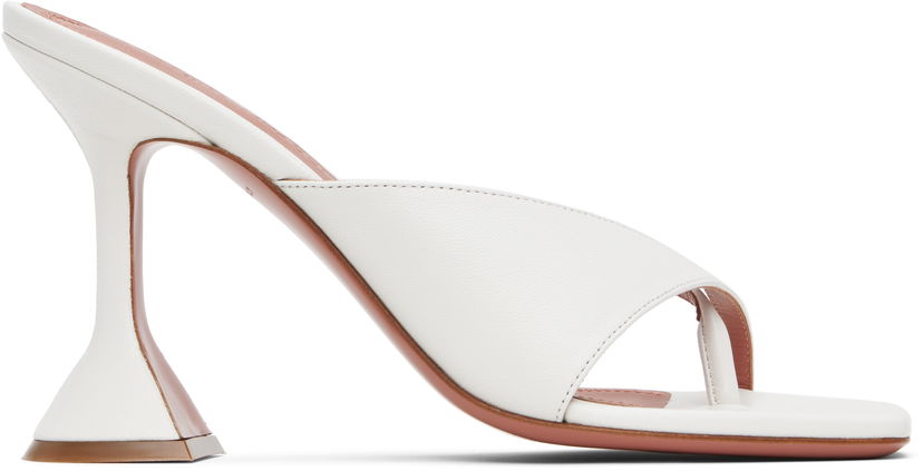 Догляд за взуттям Amina Muaddi Amina Muaddi Shiona Slipper Heeled Sandals білий | SHIONA SLIPPER