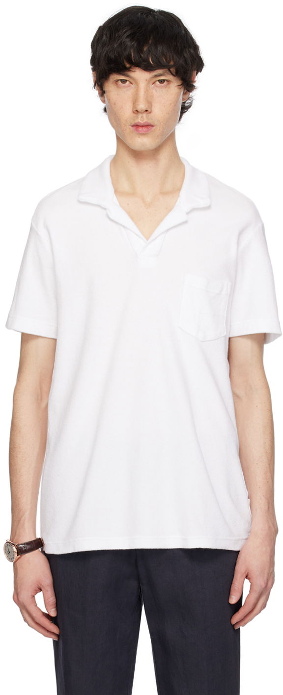 Сорочка поло Orlebar Brown Open Collar Polo білий | 250120