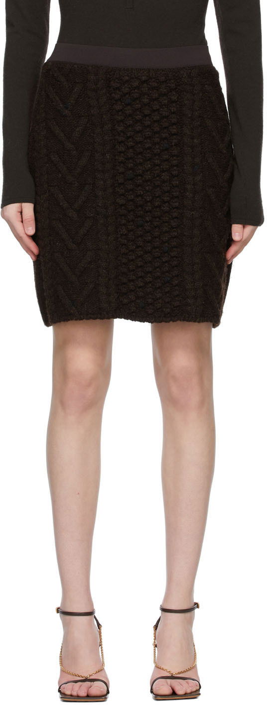 Спідниця Bottega Veneta Knit Wool Mini Skirt чорний | 651747 V0IL0