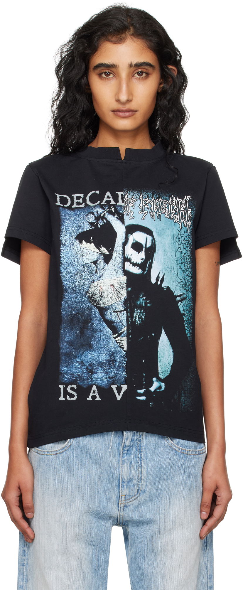 Футболка VETEMENTS VETEMENTS Cradle of Filth Cut-Up Fitted T-Shirt чорний | WCF76TR960BB