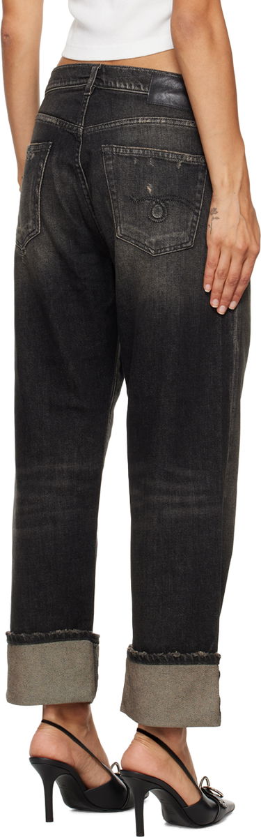 Джинси R13 R13 Cuffed X-Boyfriend Jeans чорний | R13WD111-D152C, 2