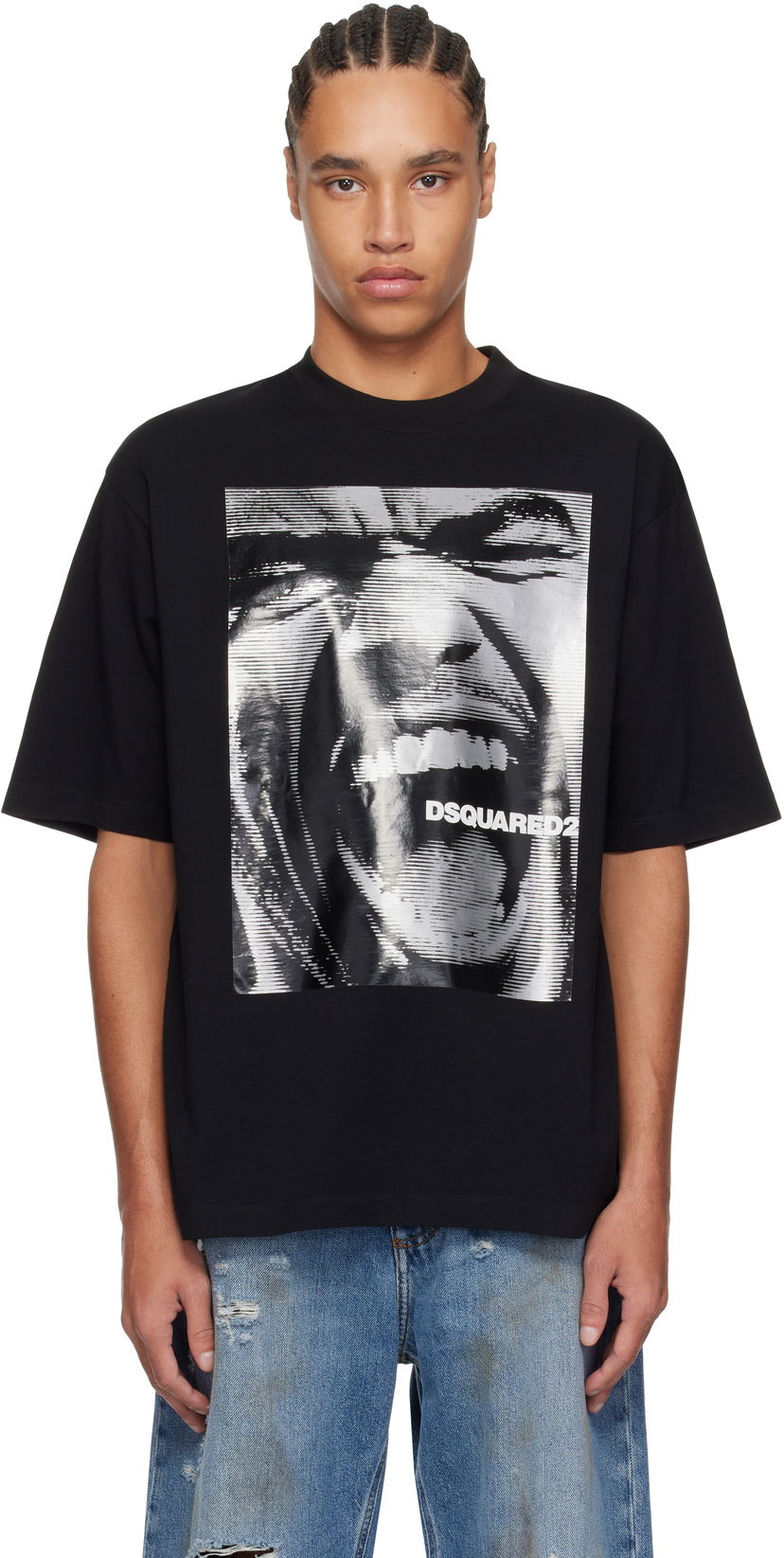 Футболка DSQUARED2 Dsquared2 Loose Fit Graphic T-Shirt чорний | S71GD1540-D20020-900