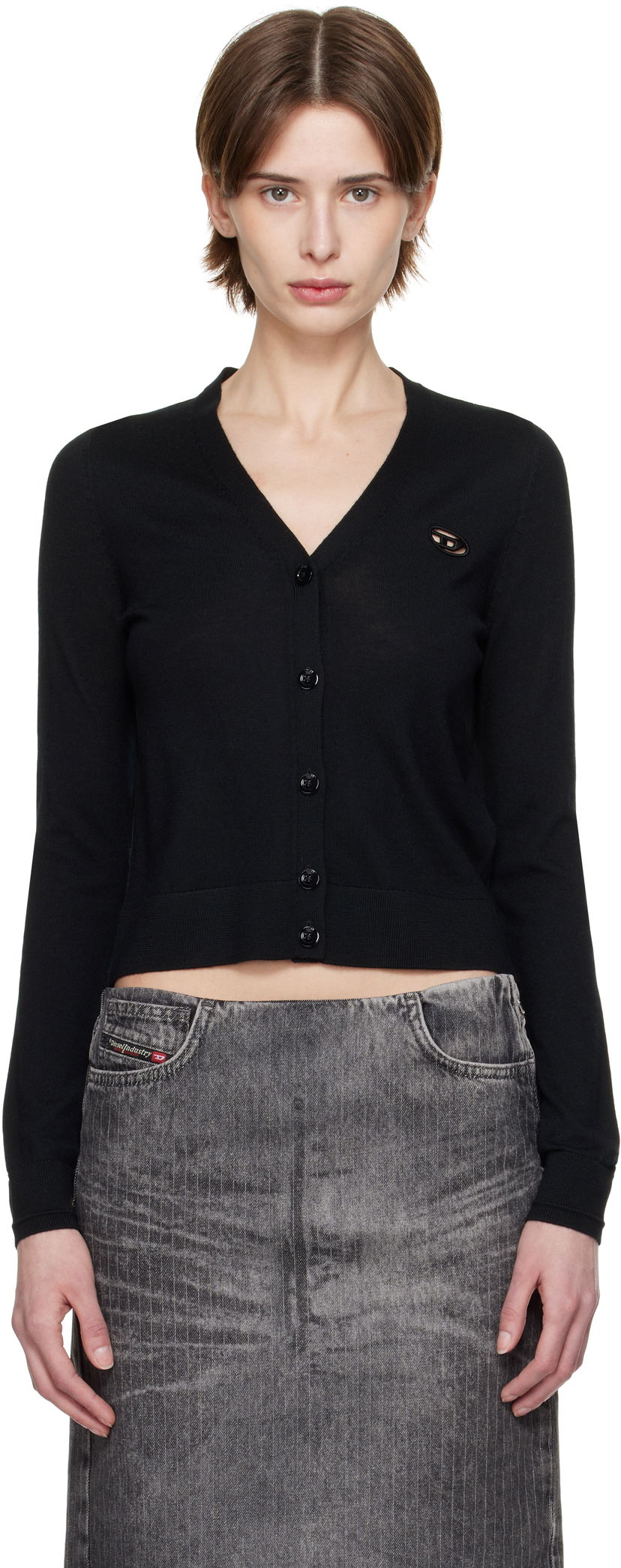 Cветр Diesel M-Alima Cropped Cardigan чорний | A17499 0DCCH