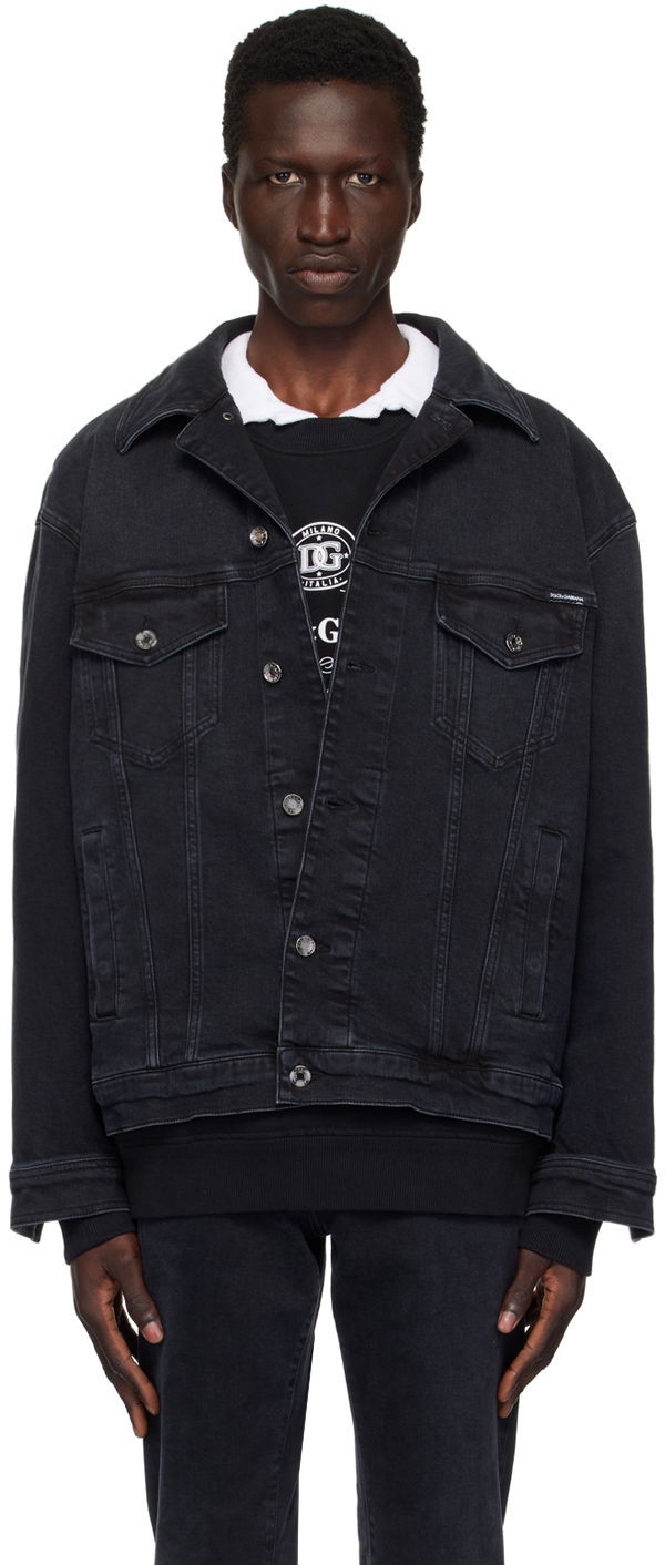 Куртка Dolce & Gabbana Faded Denim Jacket чорний | G9NL5DG8GW6