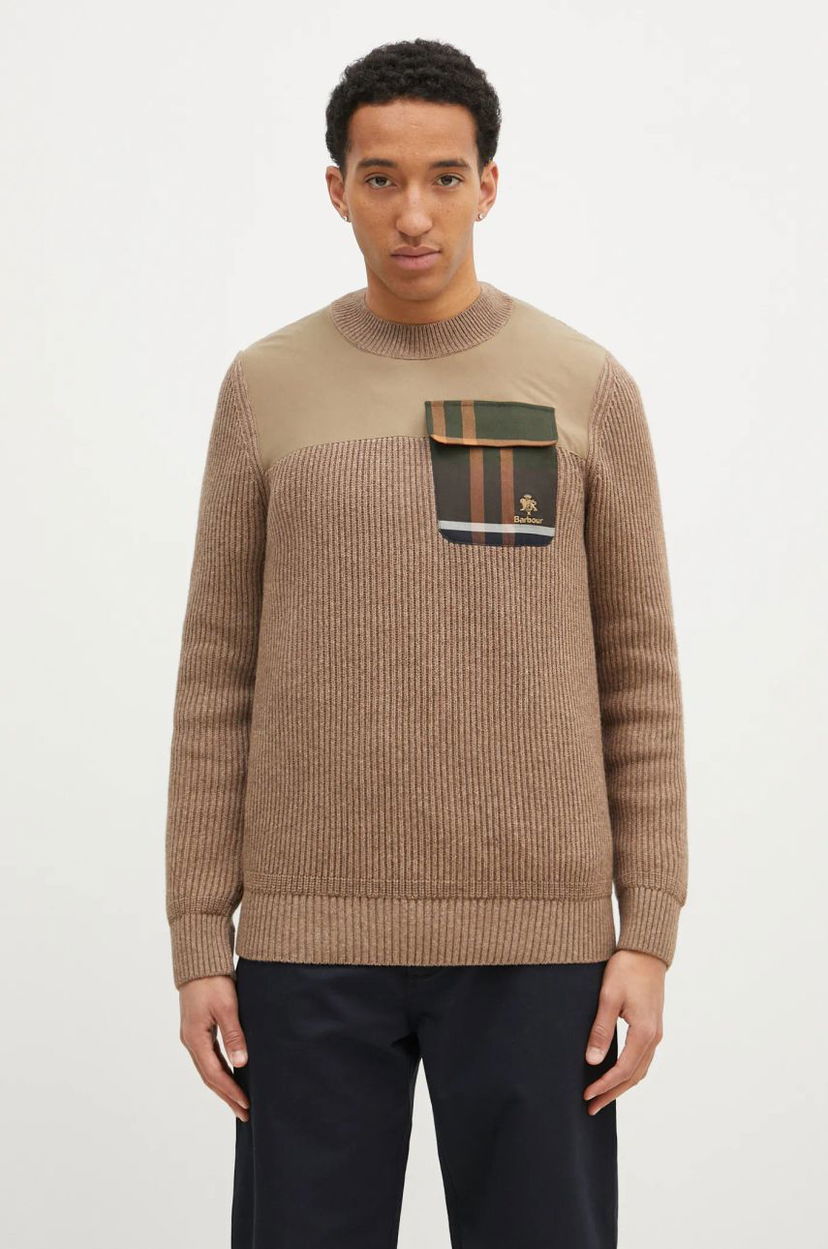 Cветр Baracuta Miller Knit Warm Wool Blend Sweater Коричневий | BRMAG0191