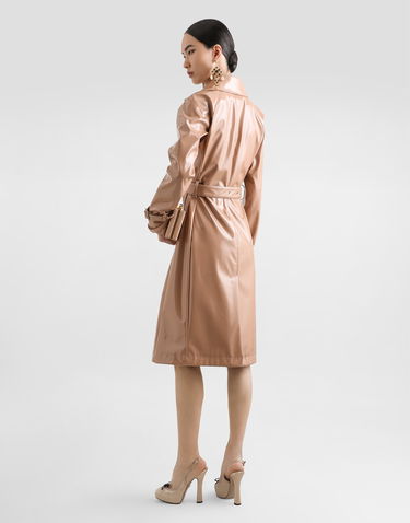 Тренчкот Dolce & Gabbana Dolce & Gabbana Faux Leather Trench Coat бежевий | F0W3WTFUSW7M0179, 2