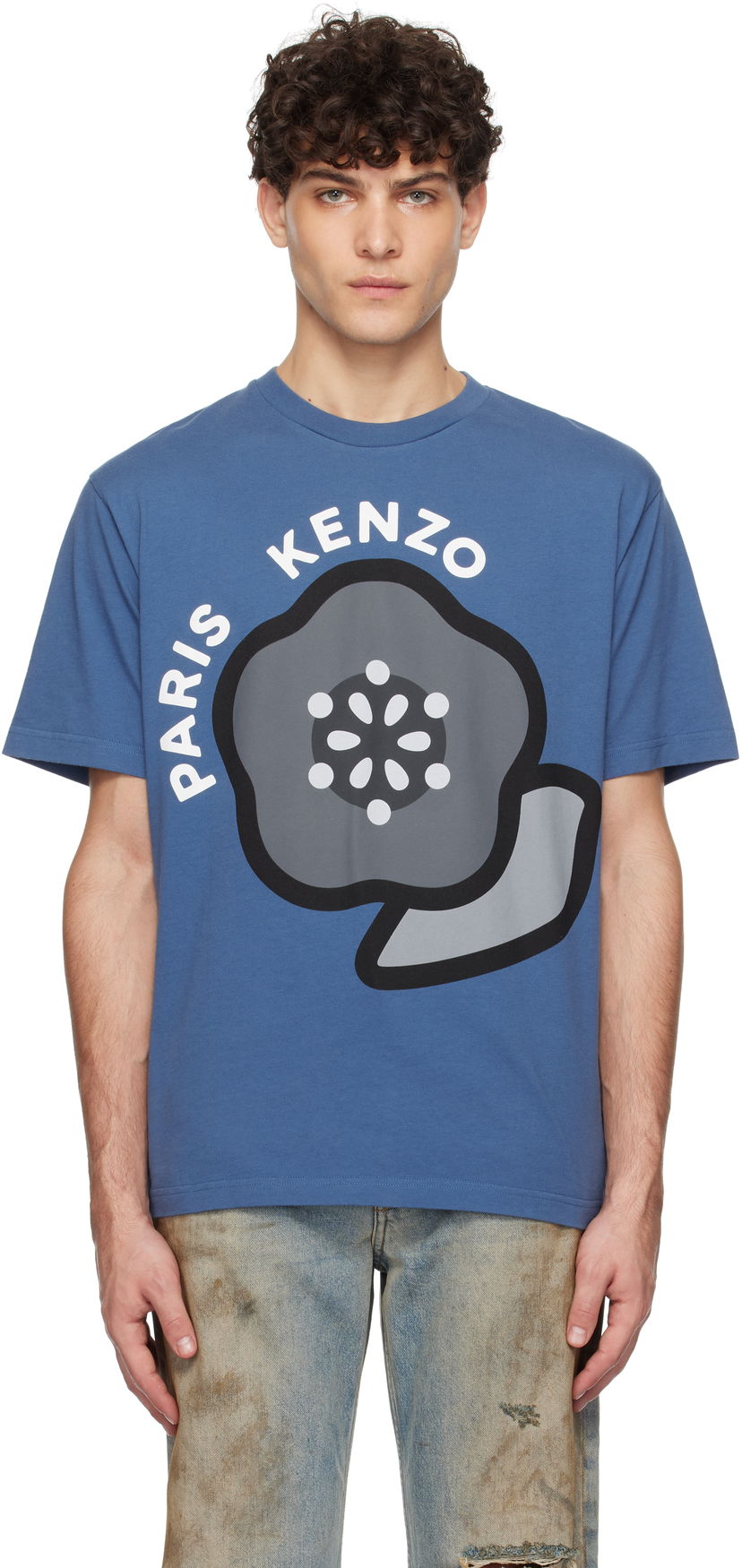Футболка KENZO Pop Flower Graphic T-Shirt Синій | FF55TS5304SG